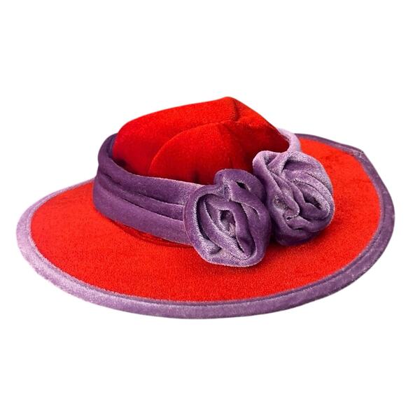 Red Hat Society Purple Rose bow Trim Doll Plush Small Decoration Toy Accessory - Picture 1 of 12
